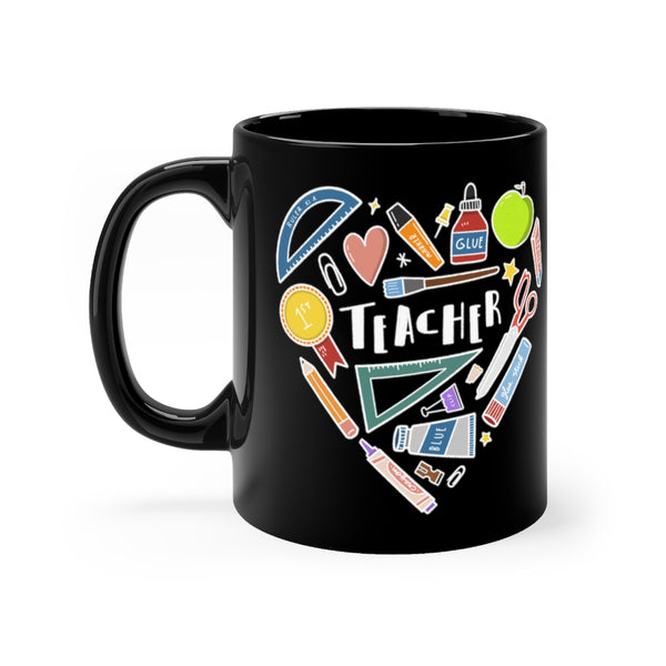 Heart Collage Ceramic Mug (Black)