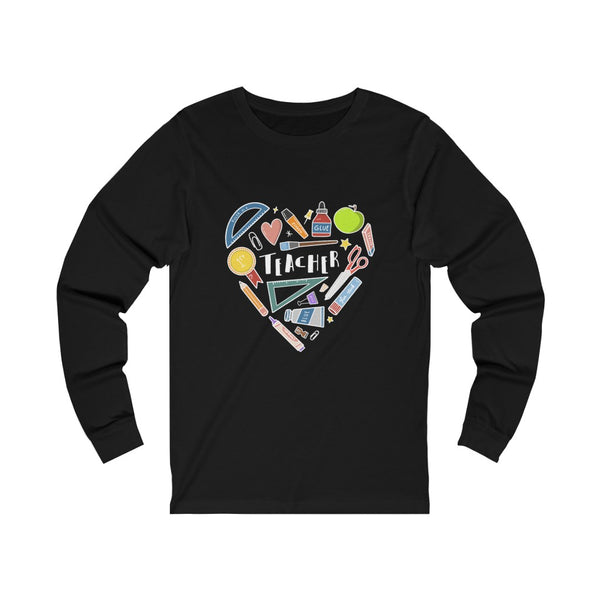 Men's Collage Heart Jersey Long Sleeve T-shirt