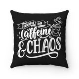 Caffeine & Chaos Square Pillow