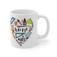 Heart Collage Ceramic Mug (White)