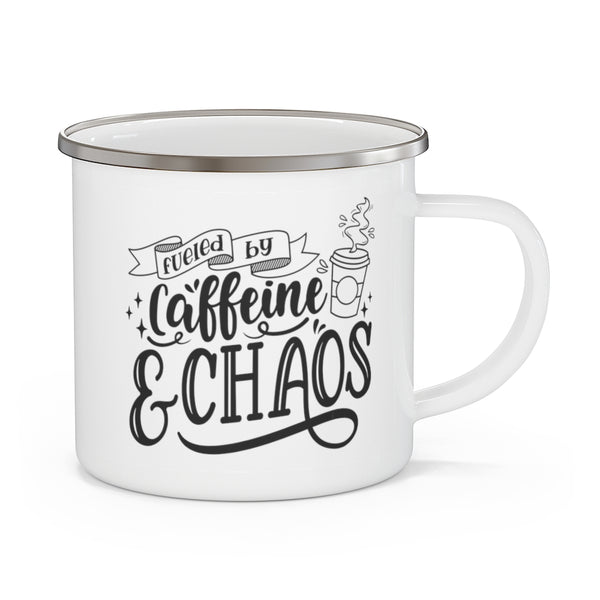 Caffeine & Chaos Enamel Mug