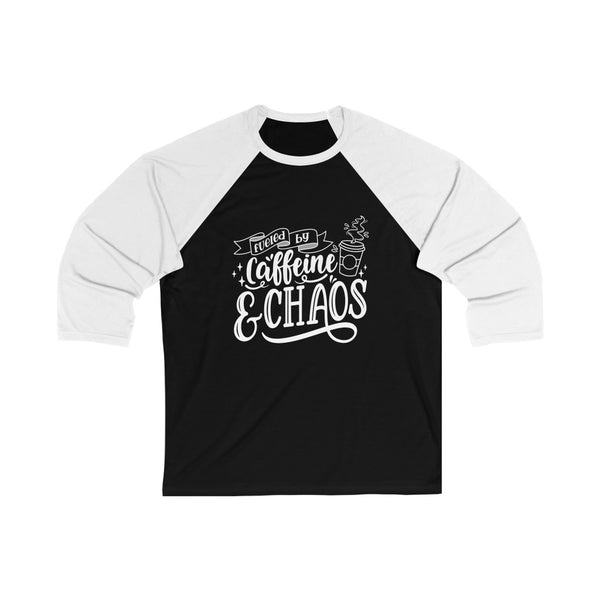 Women's Caffeine & Chaos 3/4 Sleeve Baseball T-shirt